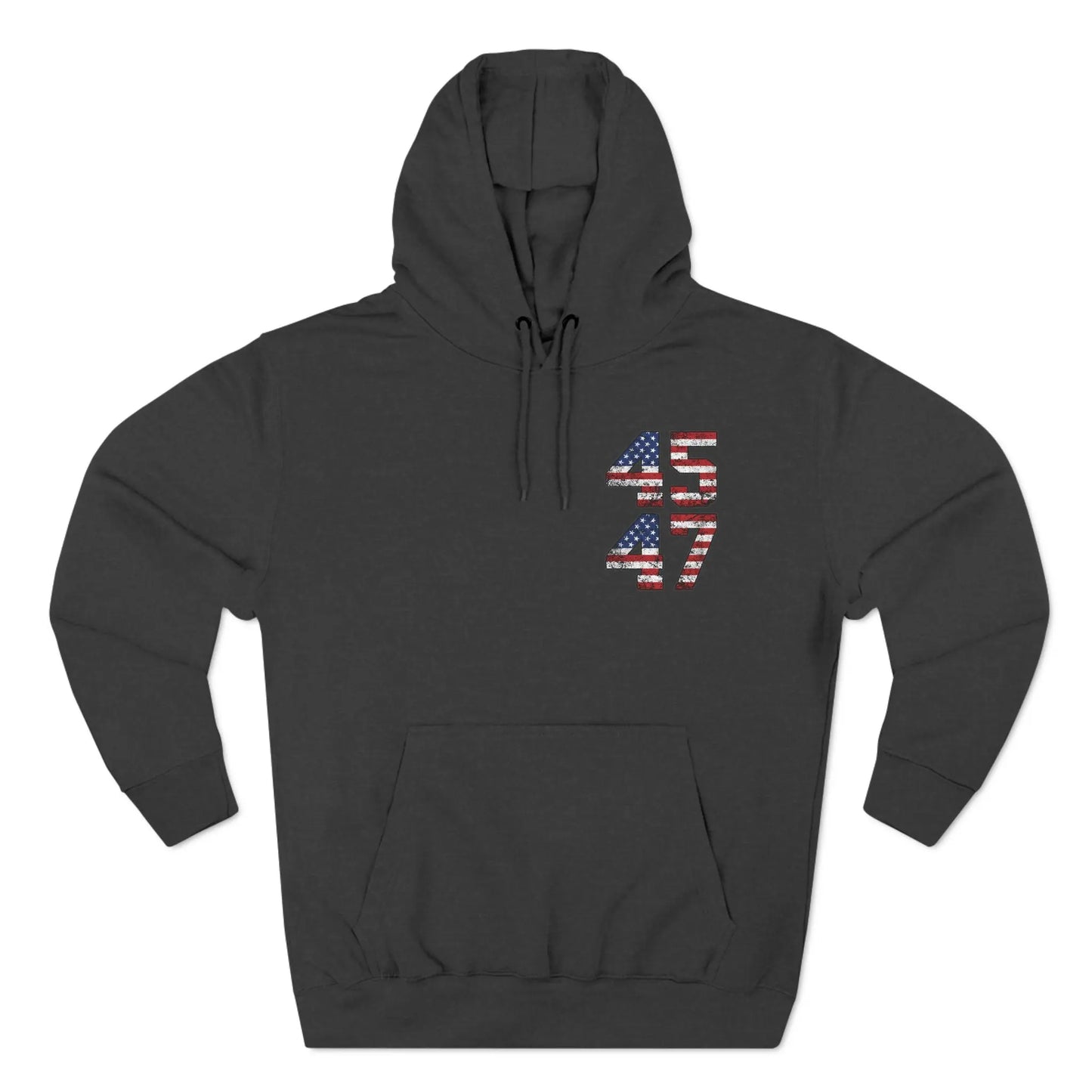 45 47 President Trump Three-Panel Fleece Hoodie - Galvaleos