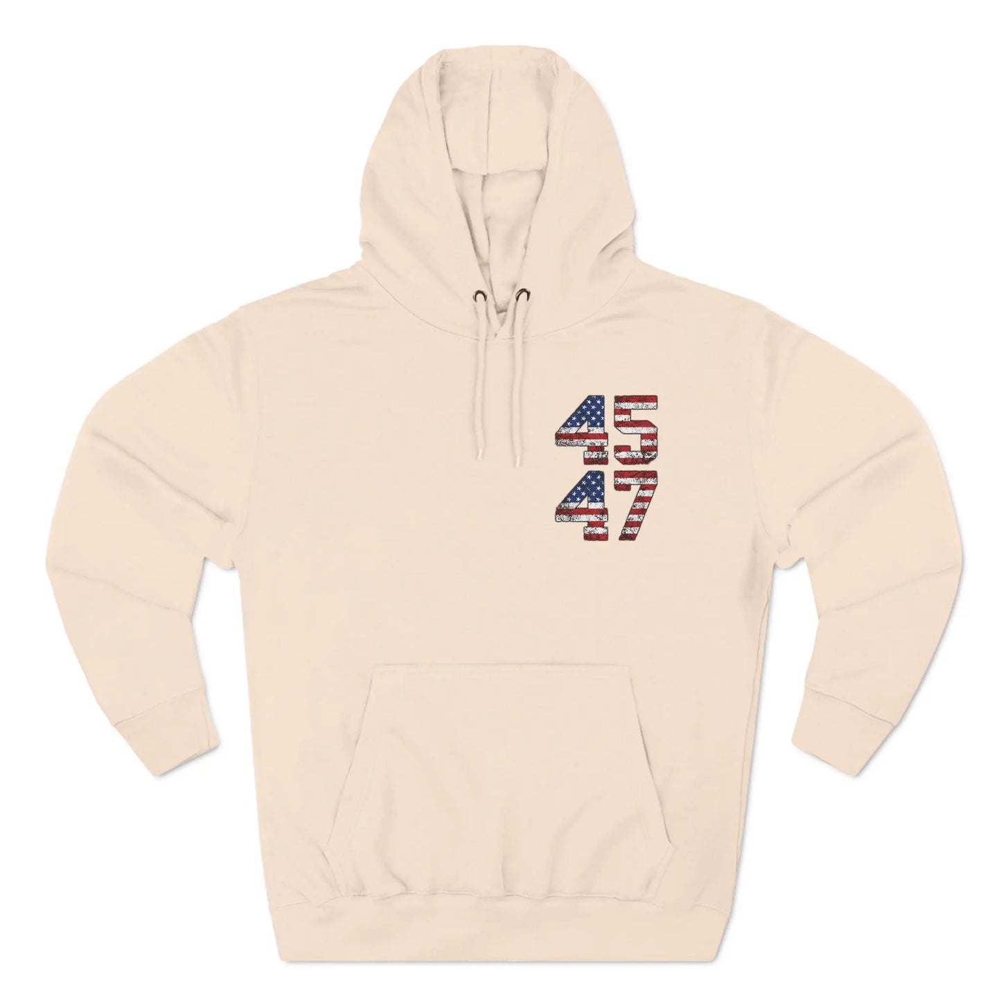 45 47 President Trump Three-Panel Fleece Hoodie - Galvaleos