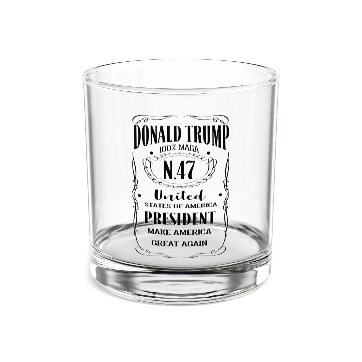 Trump Rocks Glass, Jack Daniels theme - Whiskey Glass - Galvaleos