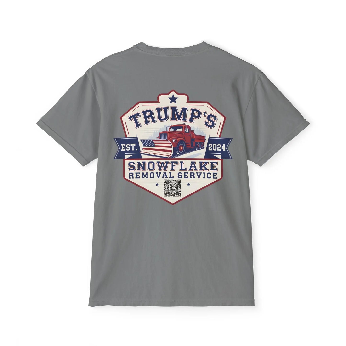 Trump Snowflake Removal QR Code, Trump YMCA Dance, Comfort Colors Unisex Pocket Tshirt - Galvaleos