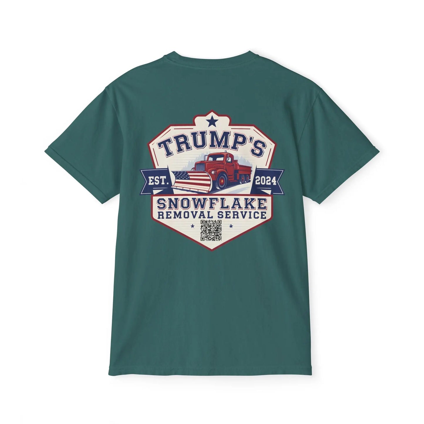 Trump Snowflake Removal QR Code, Trump YMCA Dance, Comfort Colors Unisex Pocket Tshirt - Galvaleos