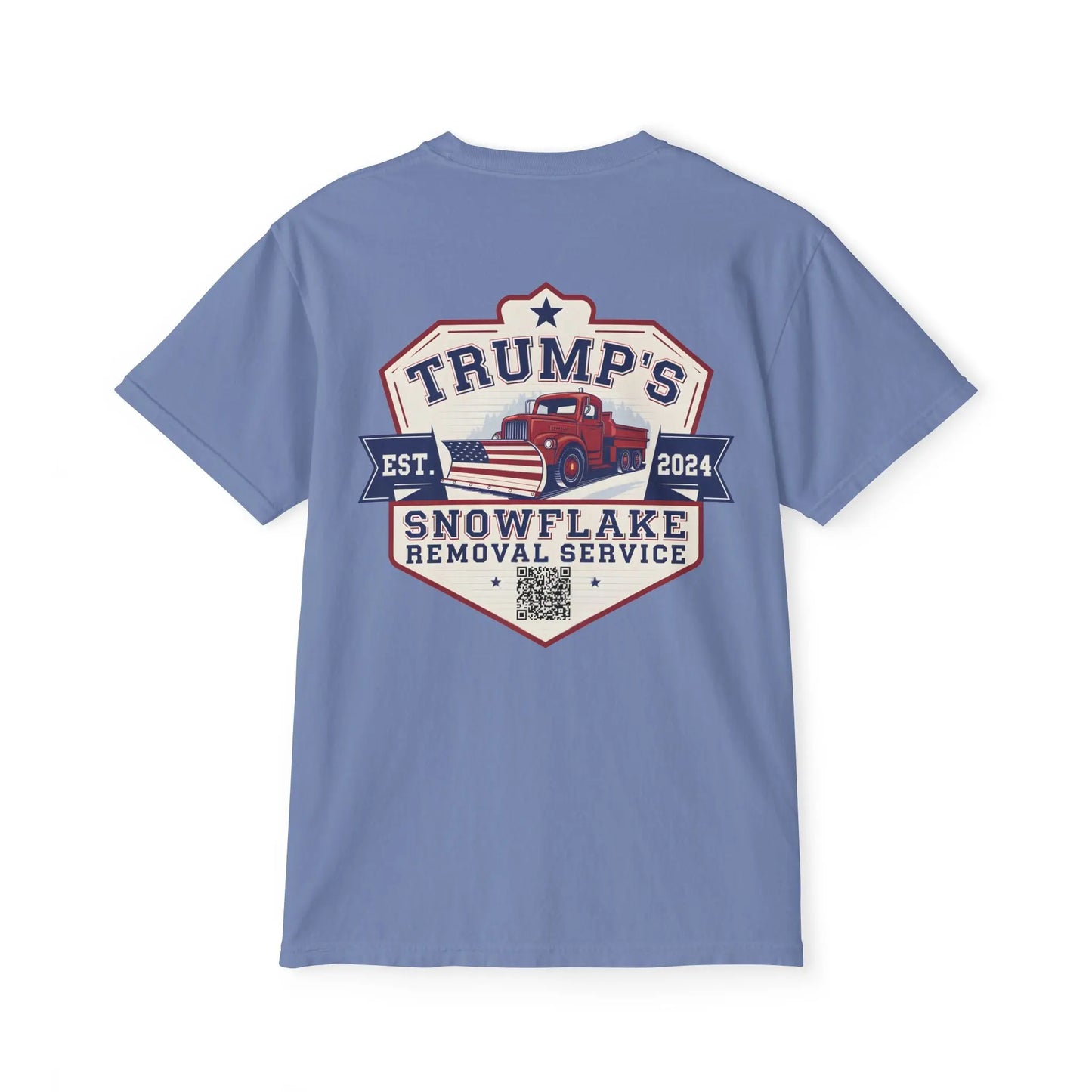 Trump Snowflake Removal QR Code, Trump YMCA Dance, Comfort Colors Unisex Pocket Tshirt - Galvaleos