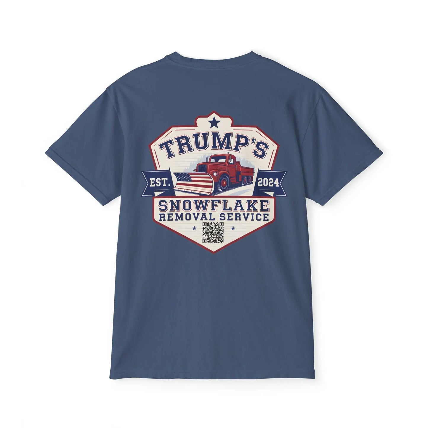 Trump Snowflake Removal QR Code, Trump YMCA Dance, Comfort Colors Unisex Pocket Tshirt - Galvaleos