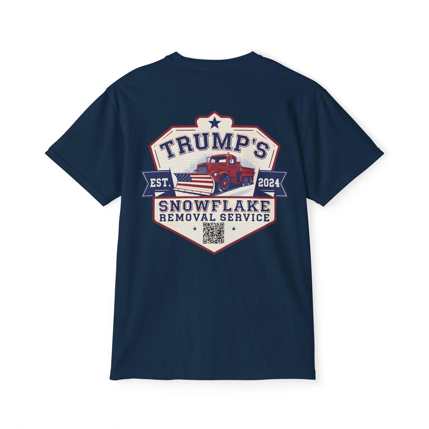 Trump Snowflake Removal QR Code, Trump YMCA Dance, Comfort Colors Unisex Pocket Tshirt - Galvaleos