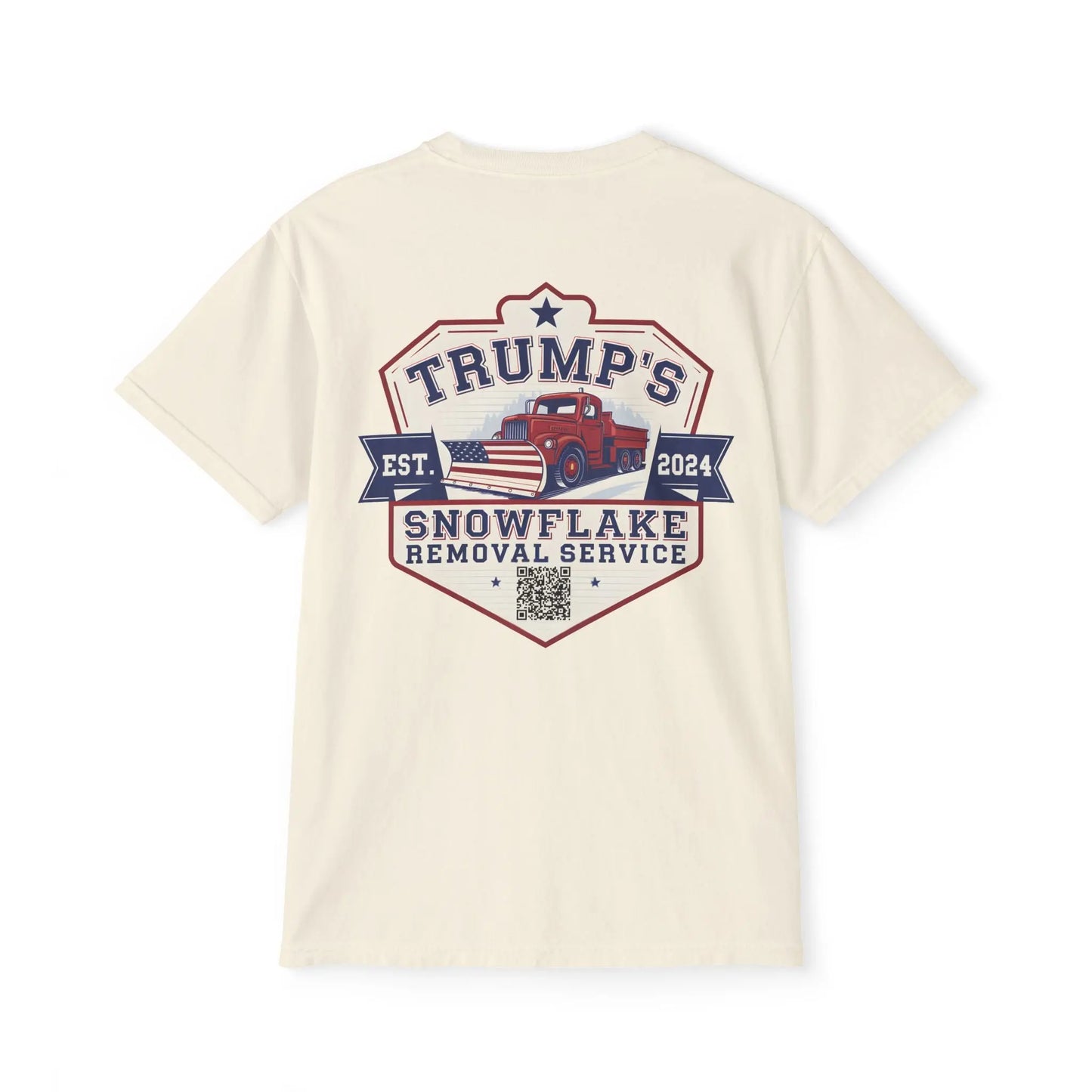 Trump Snowflake Removal QR Code, Trump YMCA Dance, Comfort Colors Unisex Pocket Tshirt - Galvaleos