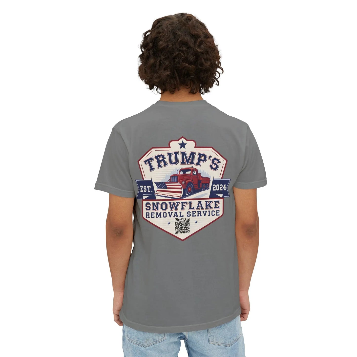 Trump Snowflake Removal QR Code, Trump YMCA Dance, Comfort Colors Unisex Pocket Tshirt - Galvaleos