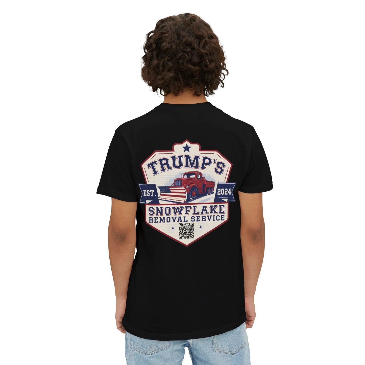 Trump Snowflake Removal QR Code, Trump YMCA Dance, Comfort Colors Unisex Pocket Tshirt - Galvaleos