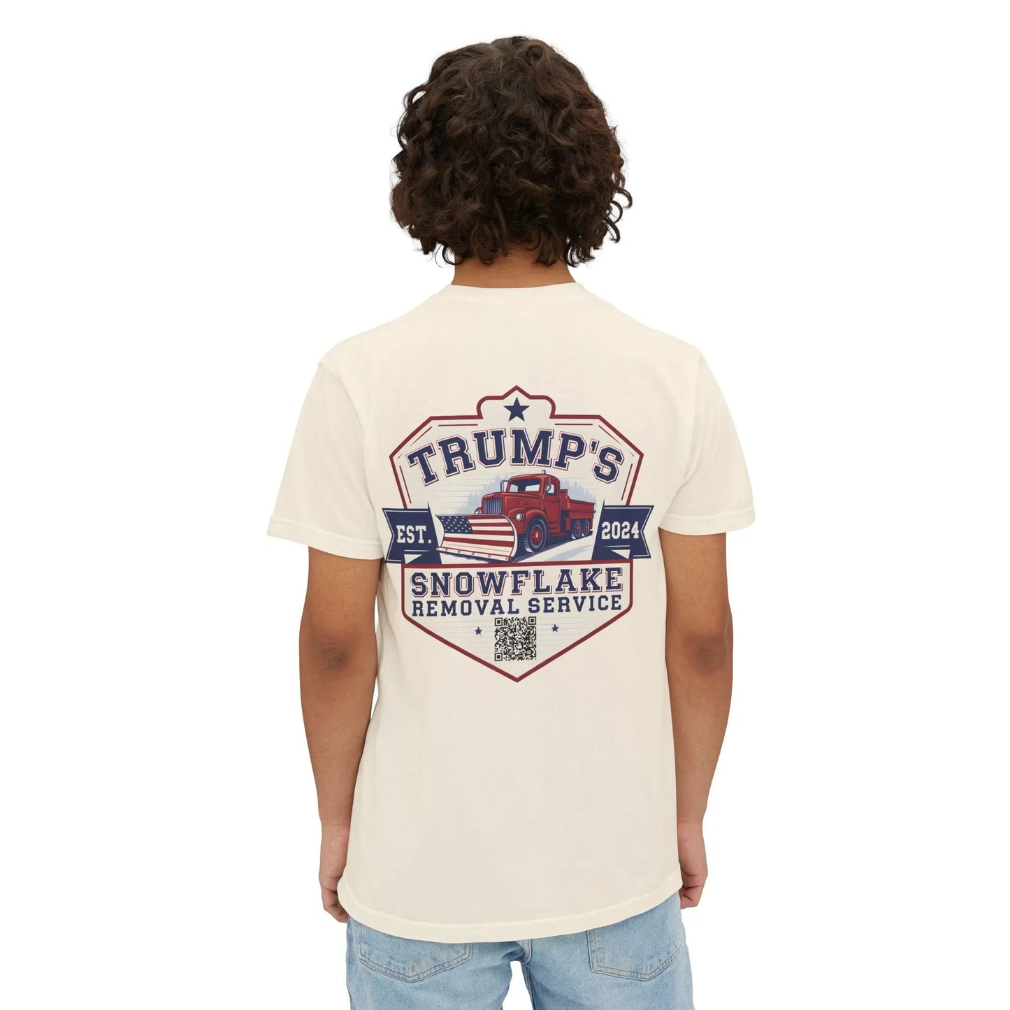 Trump Snowflake Removal QR Code, Trump YMCA Dance, Comfort Colors Unisex Pocket Tshirt - Galvaleos