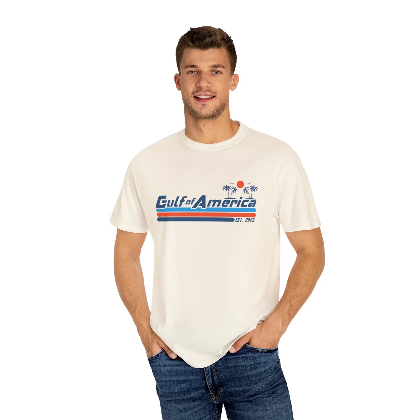 Gulf of America, Retro Beach Vibe Unisex T-Shirt, Comfort Colors, Casual Summer Tee - Galvaleos