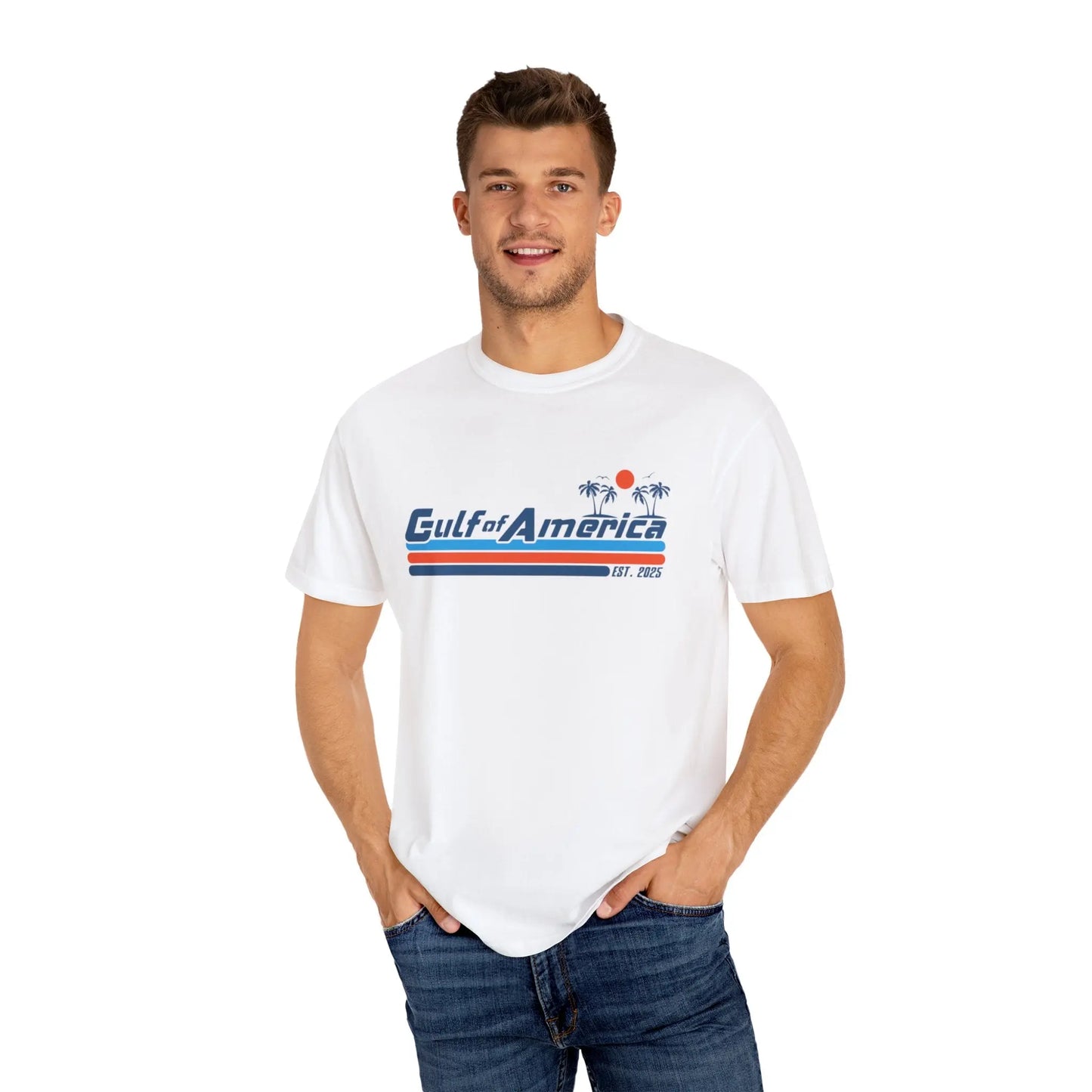 Gulf of America, Retro Beach Vibe Unisex T-Shirt, Comfort Colors, Casual Summer Tee - Galvaleos