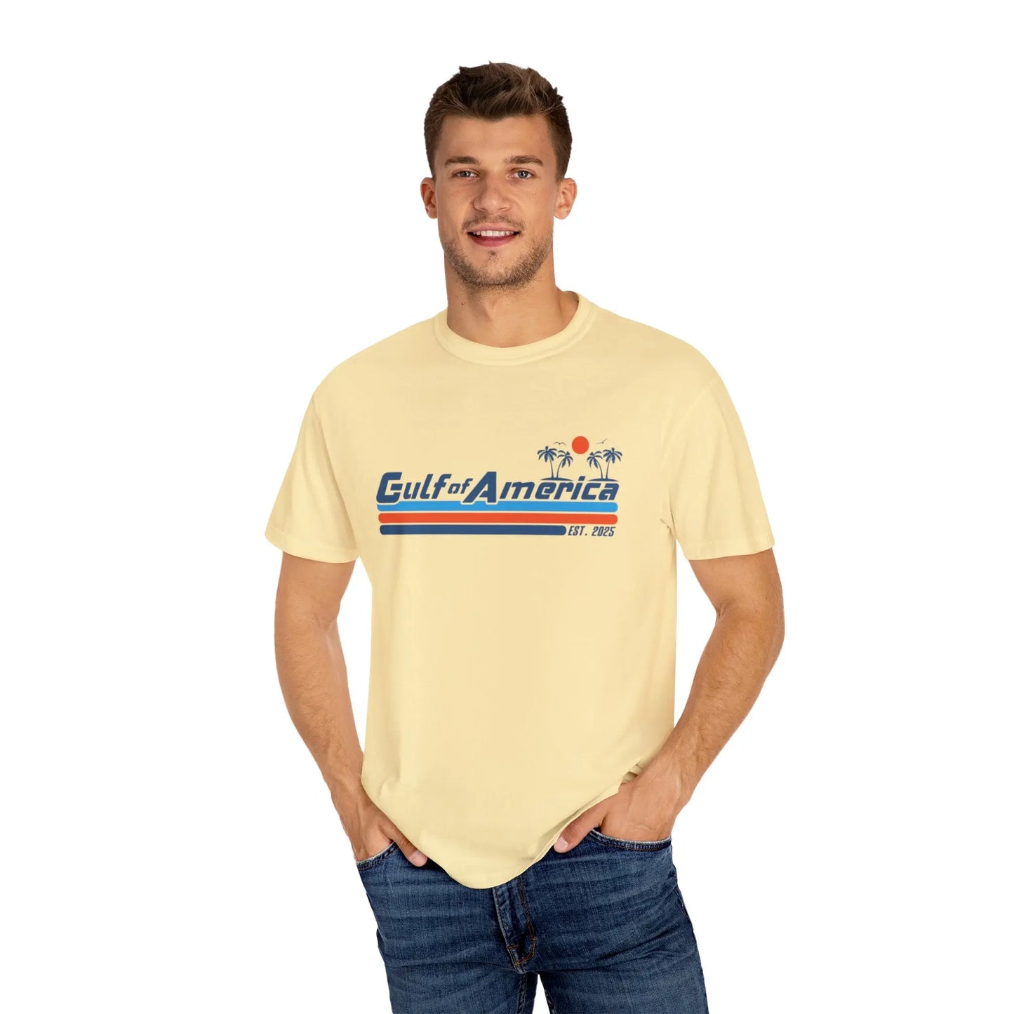 Gulf of America, Retro Beach Vibe Unisex T-Shirt, Comfort Colors, Casual Summer Tee - Galvaleos