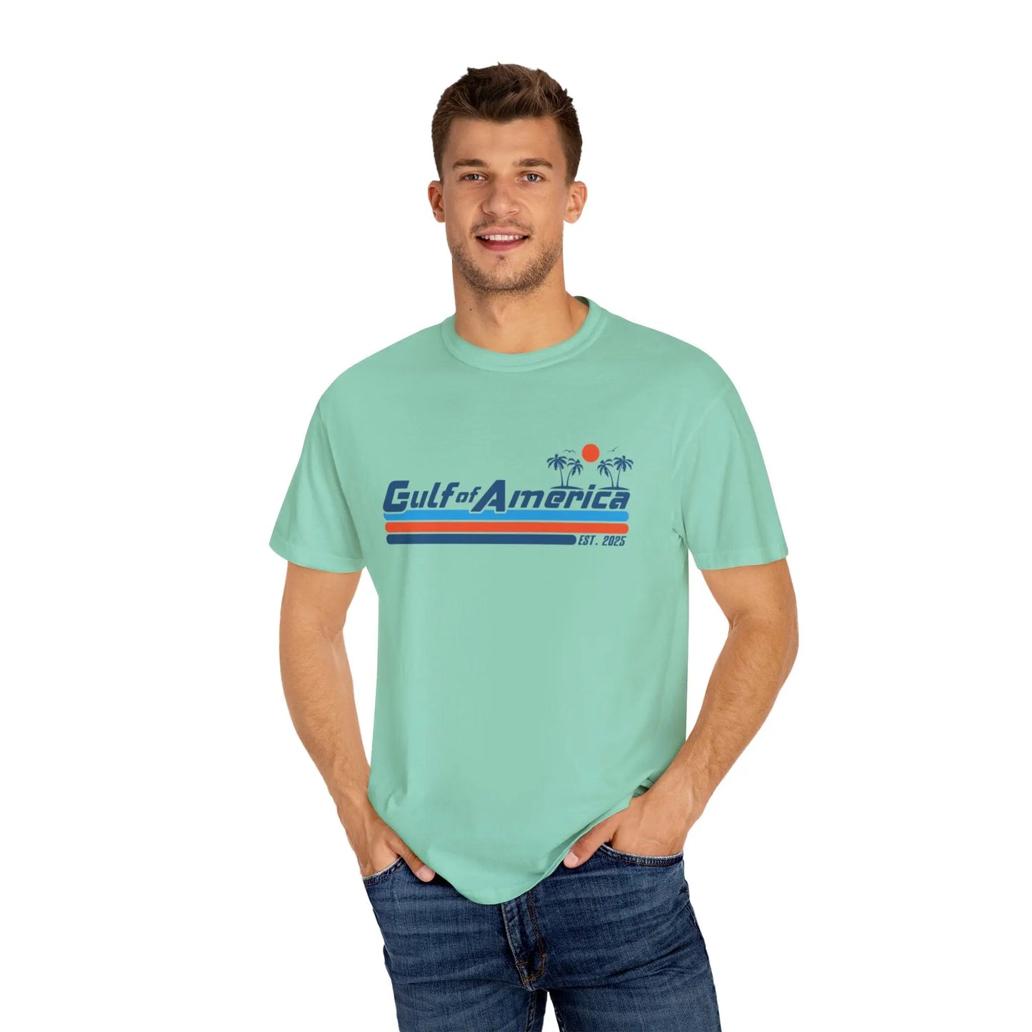 Gulf of America, Retro Beach Vibe Unisex T-Shirt, Comfort Colors, Casual Summer Tee - Galvaleos