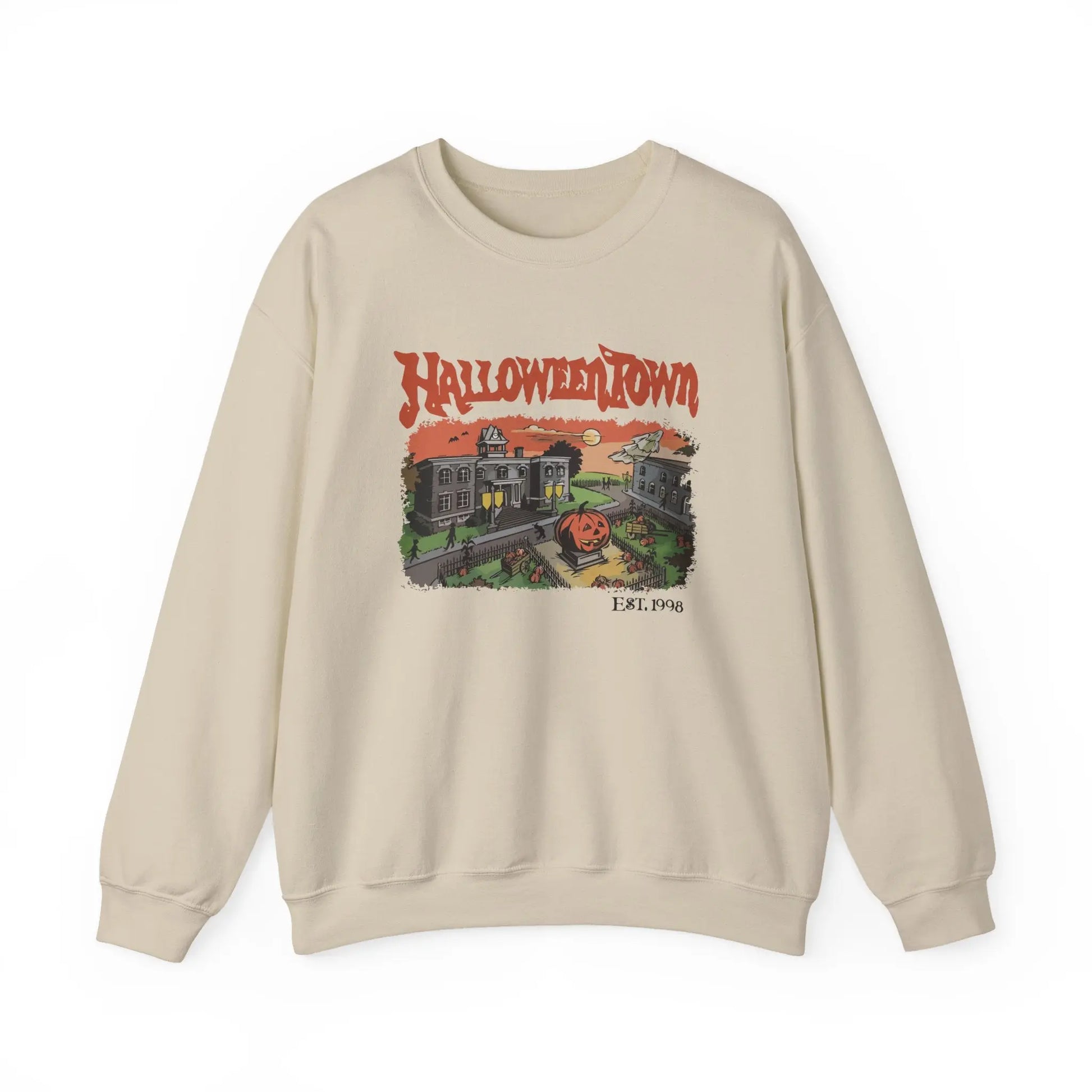HalloweenTown Sweatshirt, Cozy Fall Sweatshirt, Spooky Vibes, Unisex Crewneck, Halloween Sweatshirt, Fall Sweater Printify