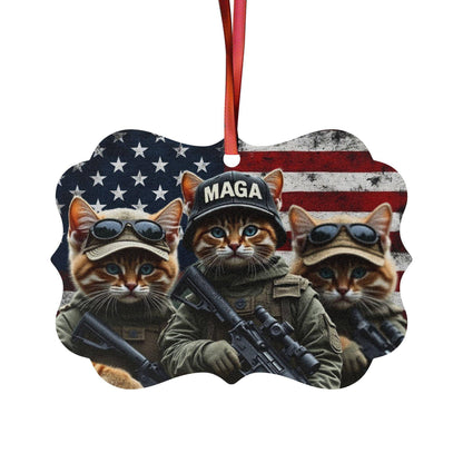 Ornament, Trump, 2024, American First, Cat Lover, President Elect, Flag, Aluminum, Christmas Gift, Home Decor, Holiday Decoration, Political - Galvaleos Galvaleos Galvaleos Medallion / 1 pc / One Size Printify Home Decor Ornament, Trump, 2024, American First, Cat Lover, President Elect, Flag, Aluminum, Christmas Gift, Home Decor, Holiday Decoration, Political