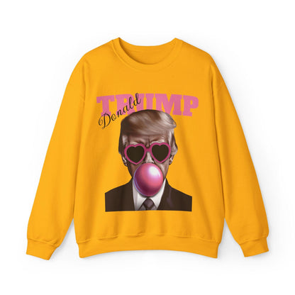 Trump Funny Sweatshirt Trump Won, Bubble Gum, Daddy Trump - Galvaleos Galvaleos Galvaleos Gold / S Printify Sweatshirt Trump Funny Sweatshirt Trump Won, Bubble Gum, Daddy Trump