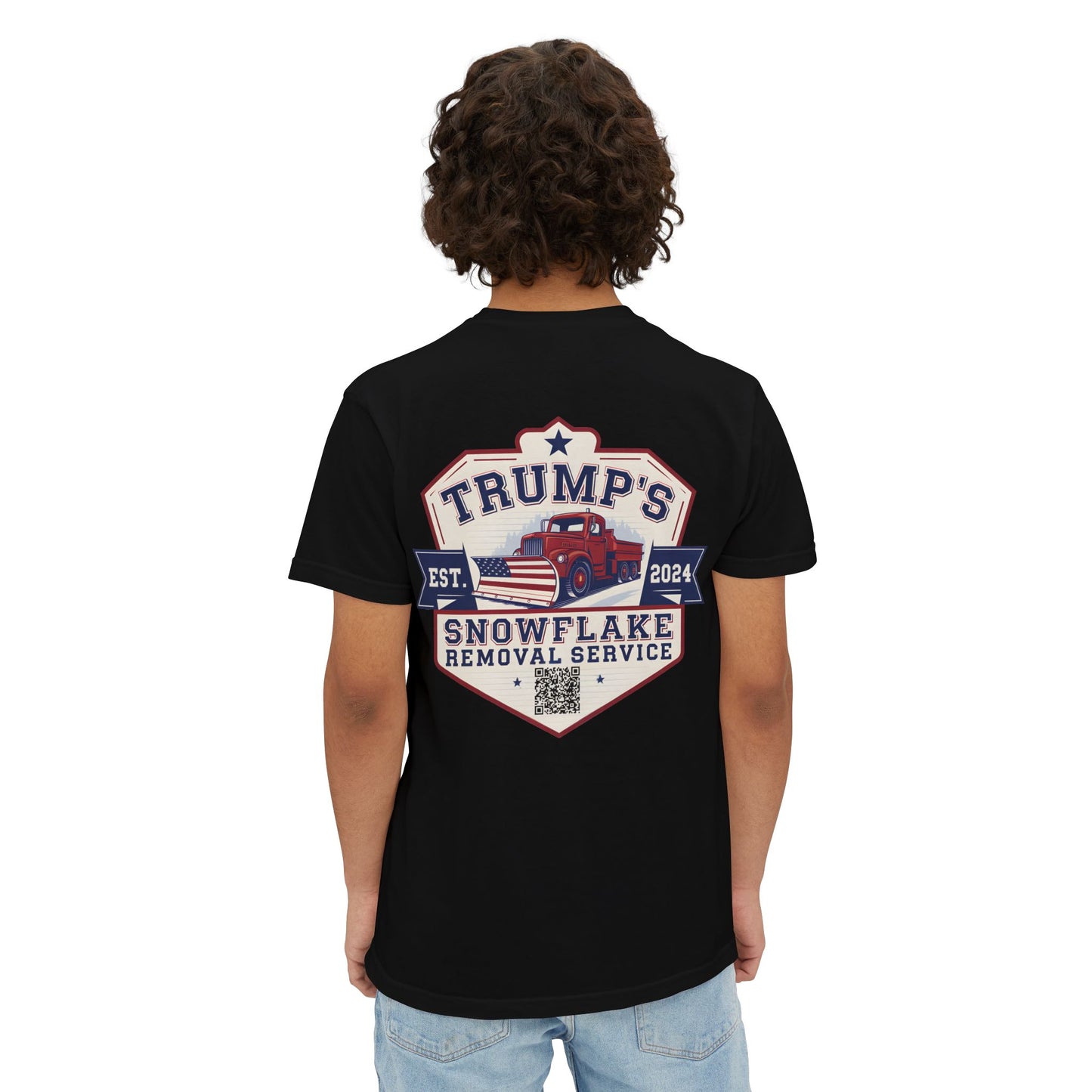 Trump Snowflake Removal QR Code, Trump YMCA Dance, Comfort Colors Unisex Pocket Tshirt