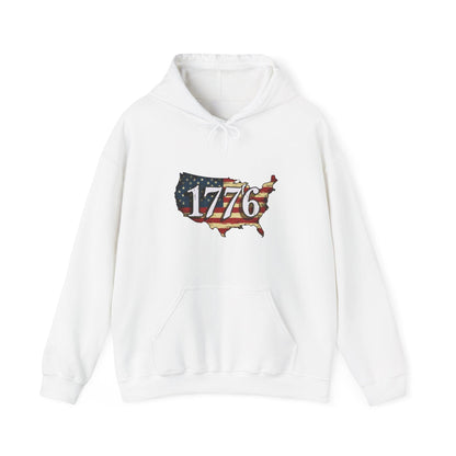 1776 Military Cats Hoodie, USA, Patriotic, American Independence Day Gift, Veterans Day Apparel - Galvaleos Galvaleos Galvaleos White / S Printify Hoodie 1776 Military Cats Hoodie, USA, Patriotic, American Independence Day Gift, Veterans Day Apparel