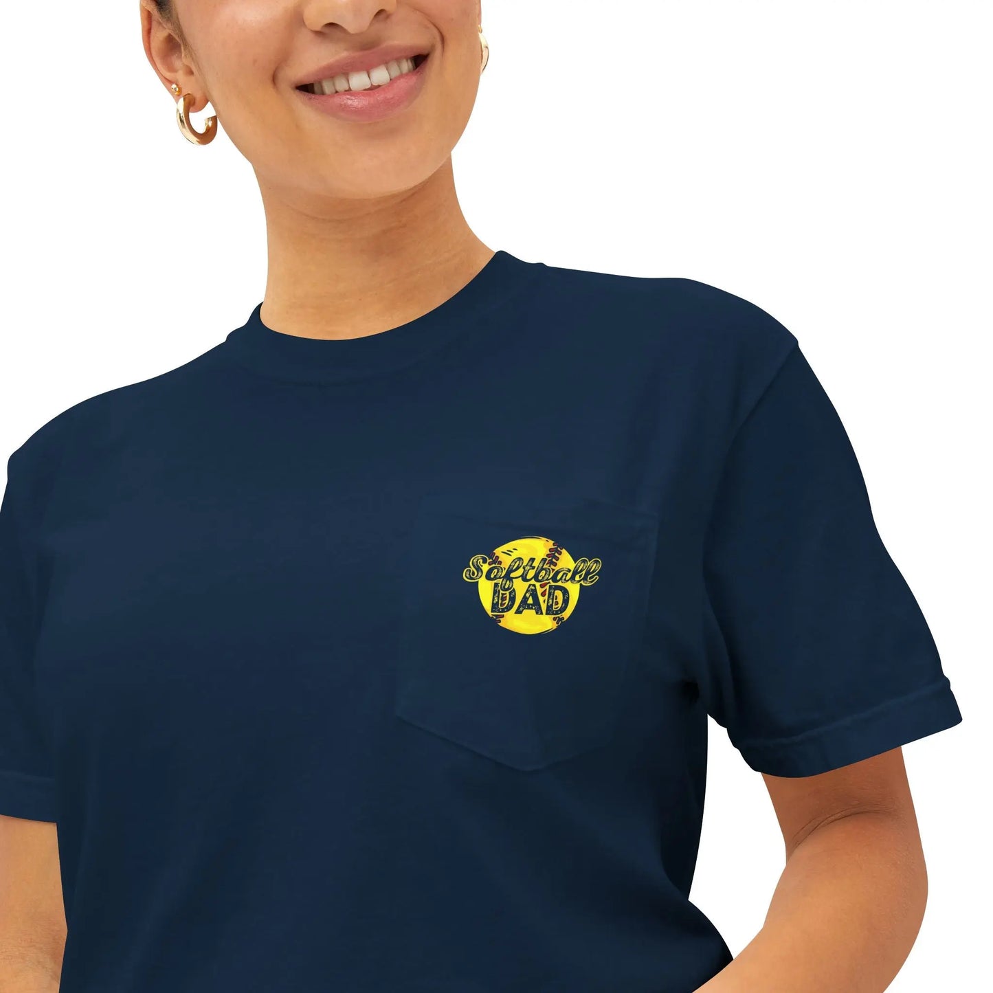 Softball Dad Pocket T-Shirt, Unisex Athletic Tee, Fun Gift for Sports Lovers, Father's Day Shirt, Casual Everyday Wear Printify
