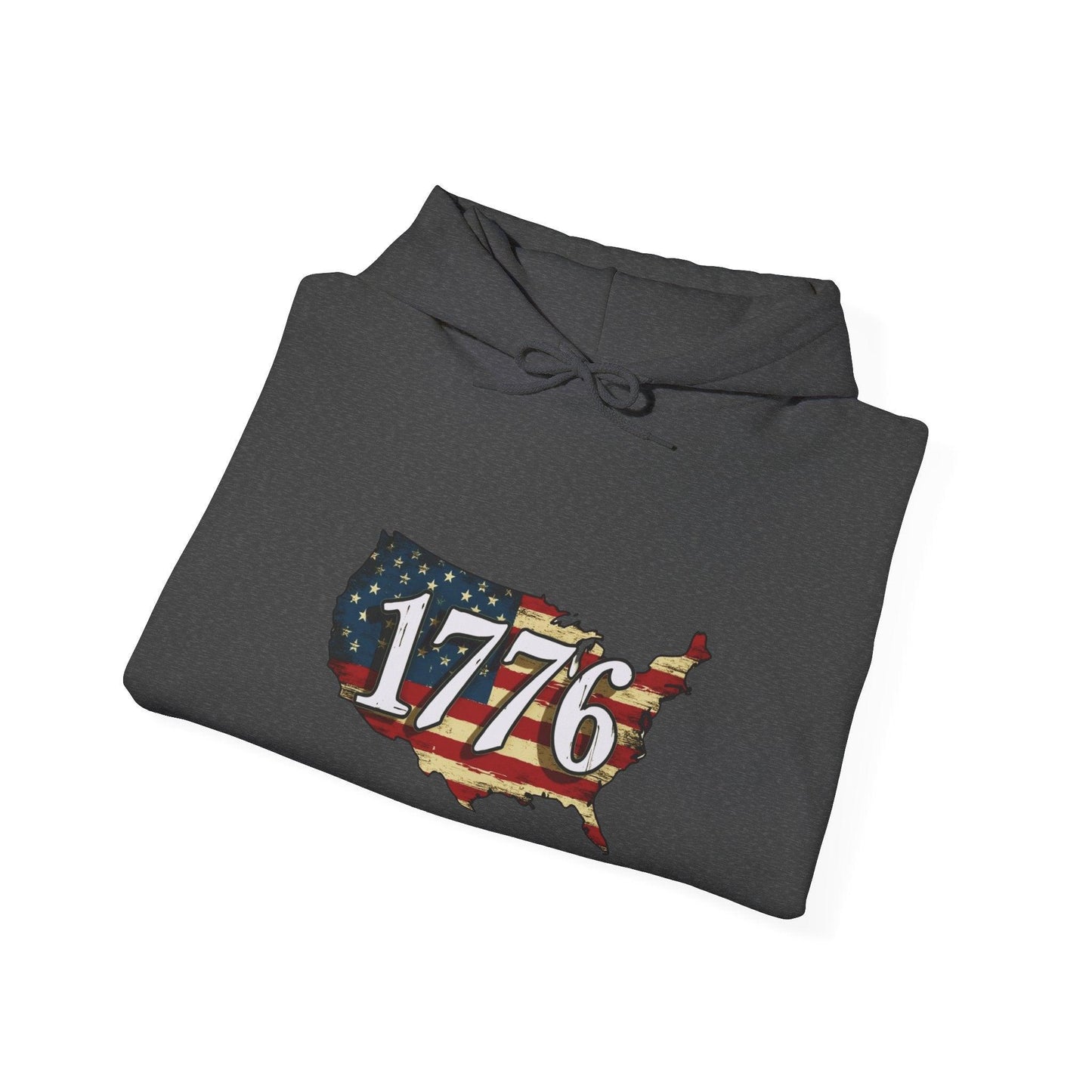 1776 Military Cats Hoodie, USA, Patriotic, American Independence Day Gift, Veterans Day Apparel - Galvaleos Galvaleos Galvaleos Dark Heather / S Printify Hoodie 1776 Military Cats Hoodie, USA, Patriotic, American Independence Day Gift, Veterans Day Apparel