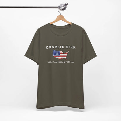 Charlie Kirk Tribute Shirt, Great American Patriot Top, RIP Charlie Kirk Memorial Shirt, USA Hero Apparel Printify