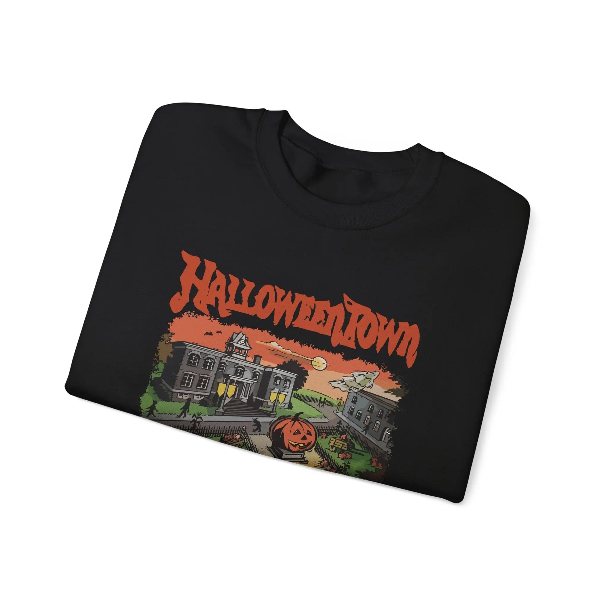 HalloweenTown Sweatshirt, Cozy Fall Sweatshirt, Spooky Vibes, Unisex Crewneck, Halloween Sweatshirt, Fall Sweater Printify