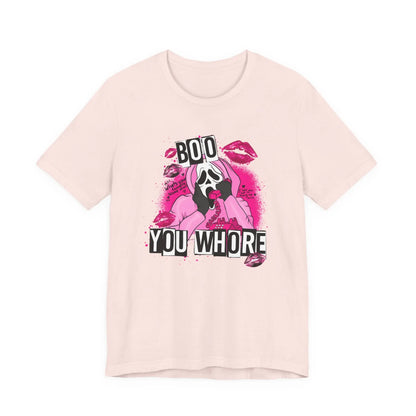 Funny Halloween Unisex Tee, Boo You Whore Shirt, Halloween Costume Top, Halloween Party Tee, Halloween Graphic Tee Printify