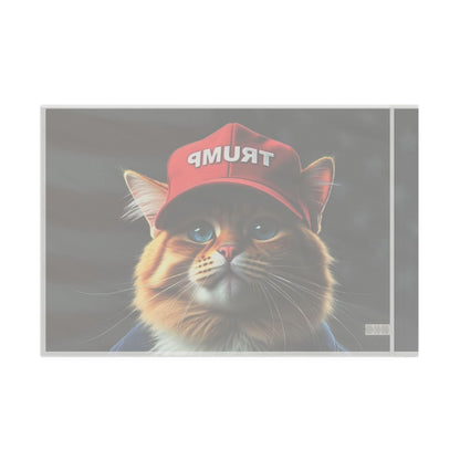 Trump Cat American Flag MAGA, Patriotic, USA, Conservative - Galvaleos Galvaleos Galvaleos 18" x 12" Printify Home Decor Trump Cat American Flag MAGA, Patriotic, USA, Conservative