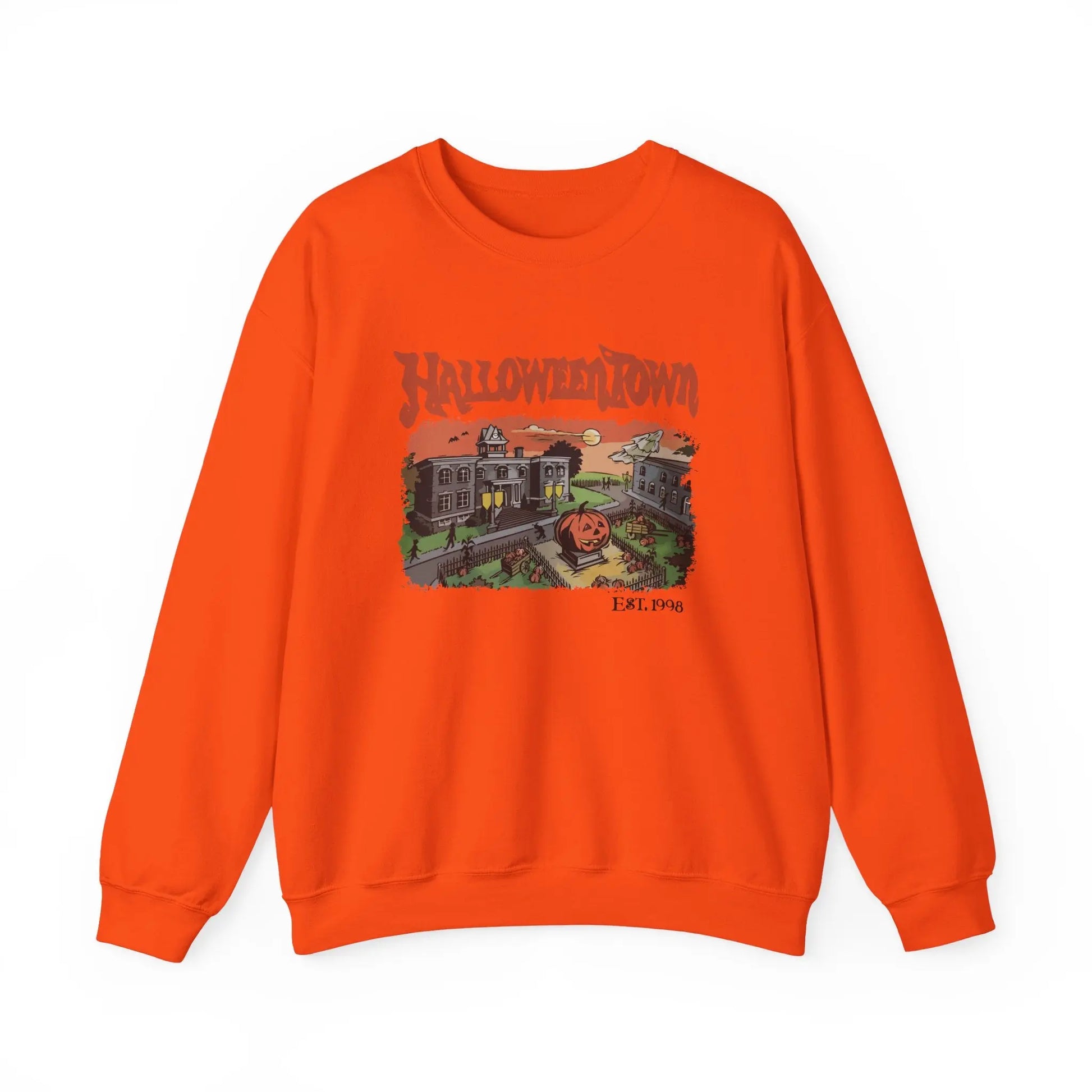 HalloweenTown Sweatshirt, Cozy Fall Sweatshirt, Spooky Vibes, Unisex Crewneck, Halloween Sweatshirt, Fall Sweater Printify