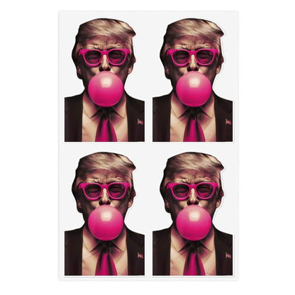 Humor Trump Sticker, Bubble Gum Trump, Funny Trump Stickers, Trump Presidential Election, Trump Humor Sticker Sheet - Galvaleos Galvaleos Galvaleos 6" × 4" / White / Die-Cut Printify Paper products Humor Trump Sticker, Bubble Gum Trump, Funny Trump Stickers, Trump Presidential Election, Trump Humor Sticker Sheet