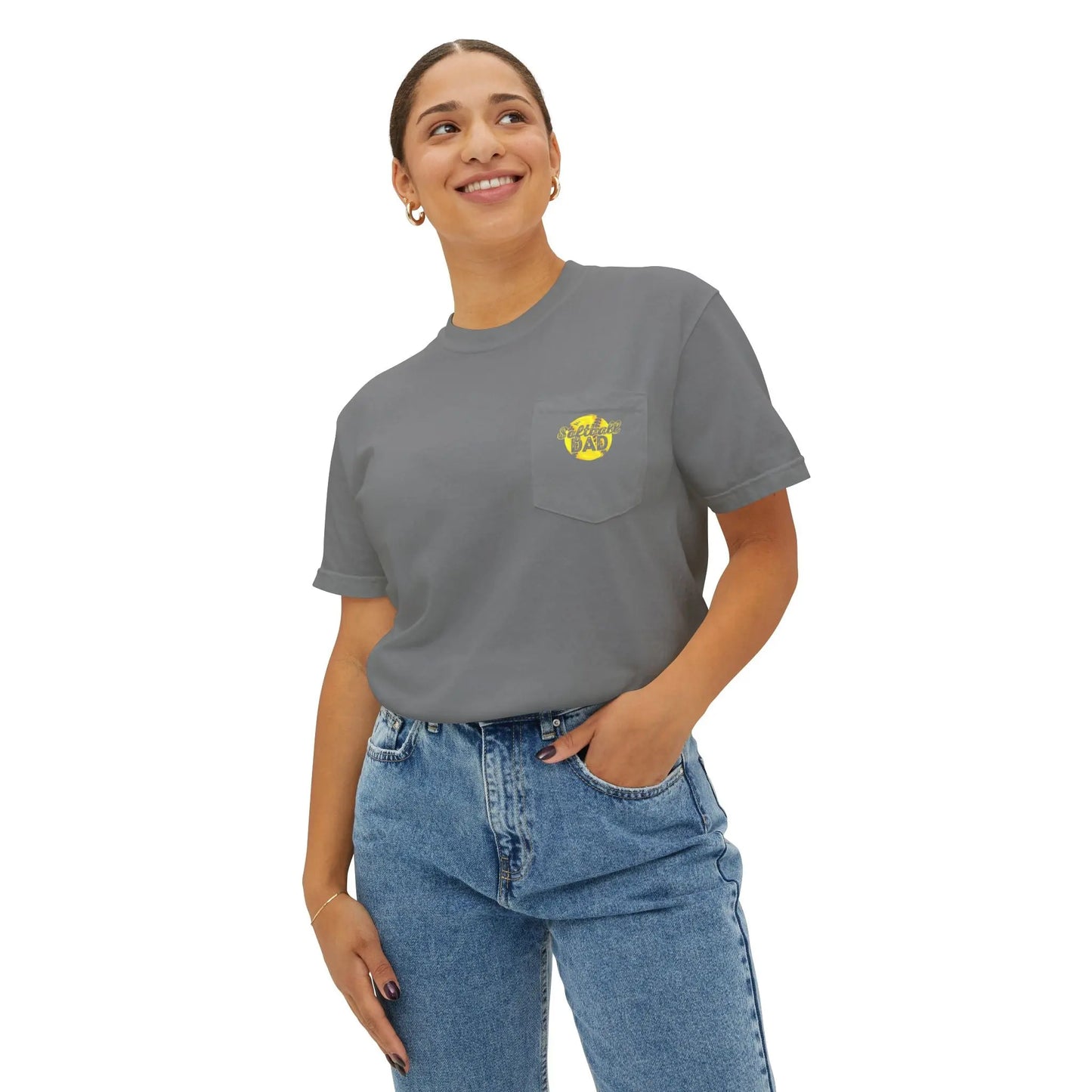 Softball Dad Pocket T-Shirt, Unisex Athletic Tee, Fun Gift for Sports Lovers, Father's Day Shirt, Casual Everyday Wear Printify