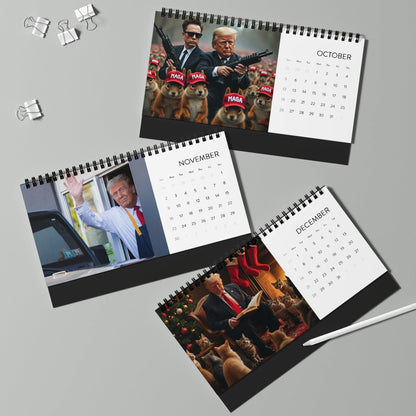 Garbage 2025 Trump Calendar, Cat Memes, Unique Trump Calendar, Office Calendar, Desk Calendar - Galvaleos Galvaleos Galvaleos 10" x 5" / Satin Printify Calendar Garbage 2025 Trump Calendar, Cat Memes, Unique Trump Calendar, Office Calendar, Desk Calendar