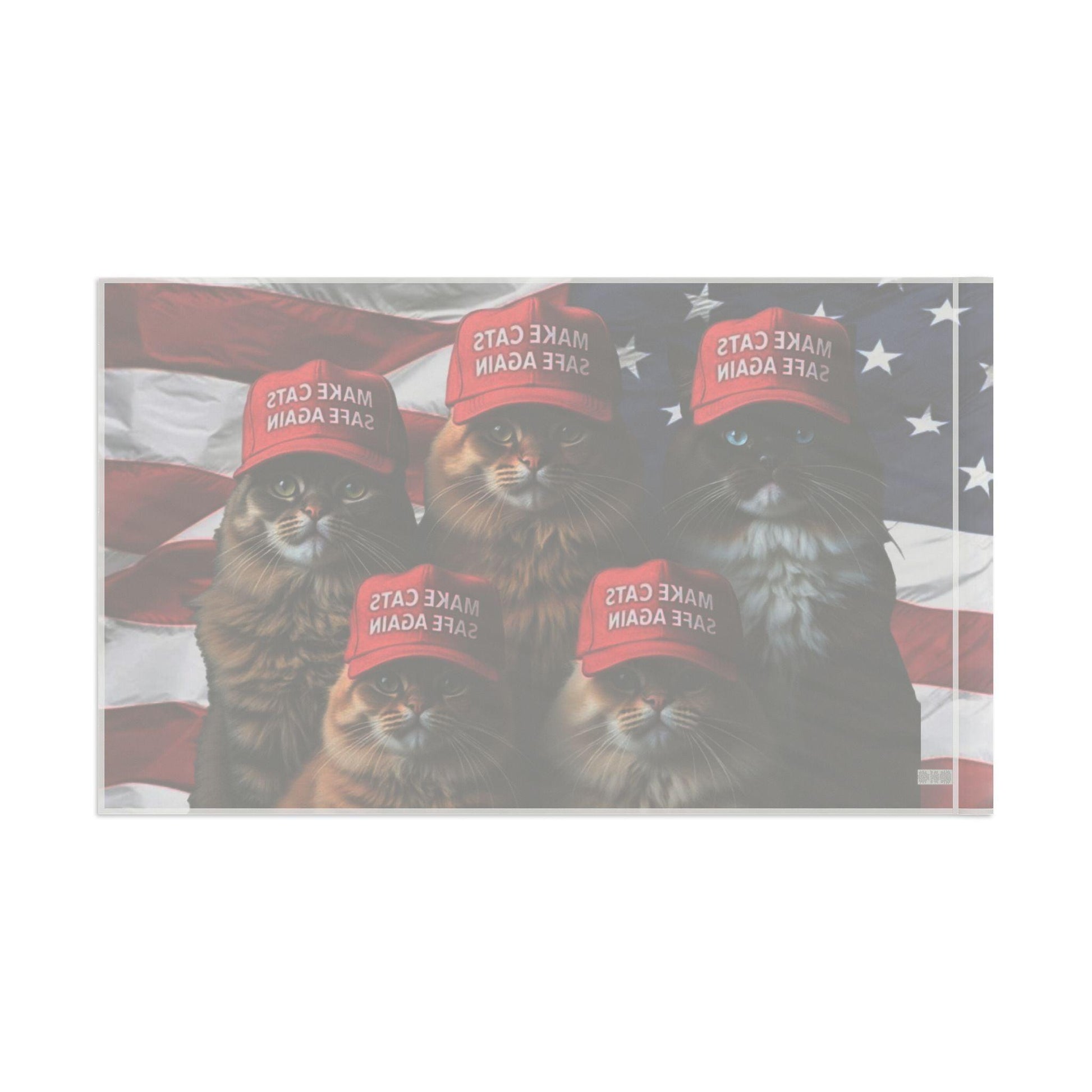 Make Cats Safe Again American Flag, Cat Lover Gift, Patriotic Decor, USA Flag, Political Statement - Galvaleos Galvaleos Galvaleos 18" x 12" Printify Home Decor Make Cats Safe Again American Flag, Cat Lover Gift, Patriotic Decor, USA Flag, Political Statement