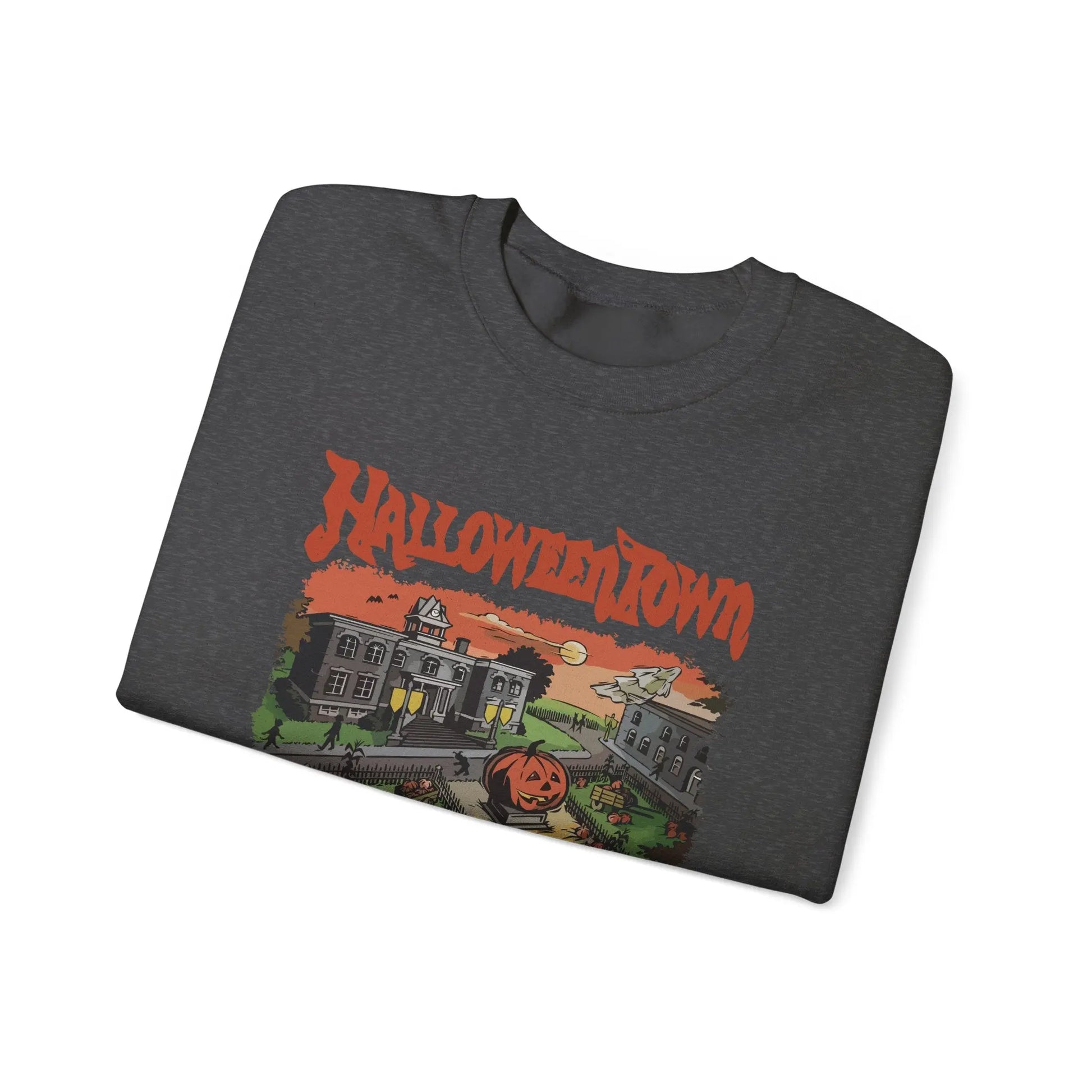 HalloweenTown Sweatshirt, Cozy Fall Sweatshirt, Spooky Vibes, Unisex Crewneck, Halloween Sweatshirt, Fall Sweater Printify
