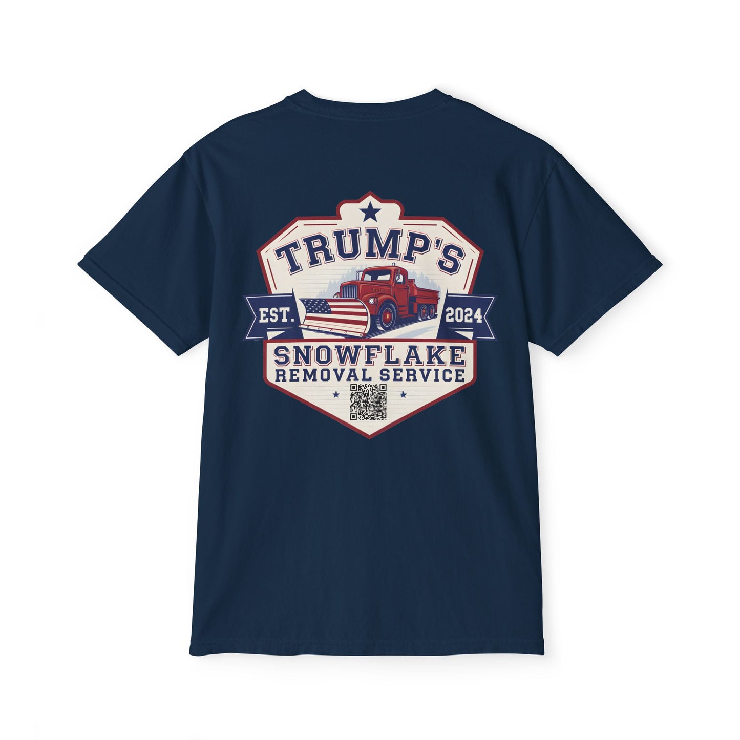 Trump Snowflake Removal QR Code, Trump YMCA Dance, Comfort Colors Unisex Pocket Tshirt