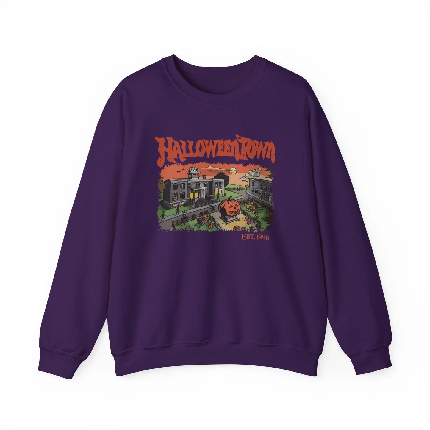 HalloweenTown Sweatshirt, Cozy Fall Sweatshirt, Spooky Vibes, Unisex Crewneck, Halloween Sweatshirt, Fall Sweater Printify