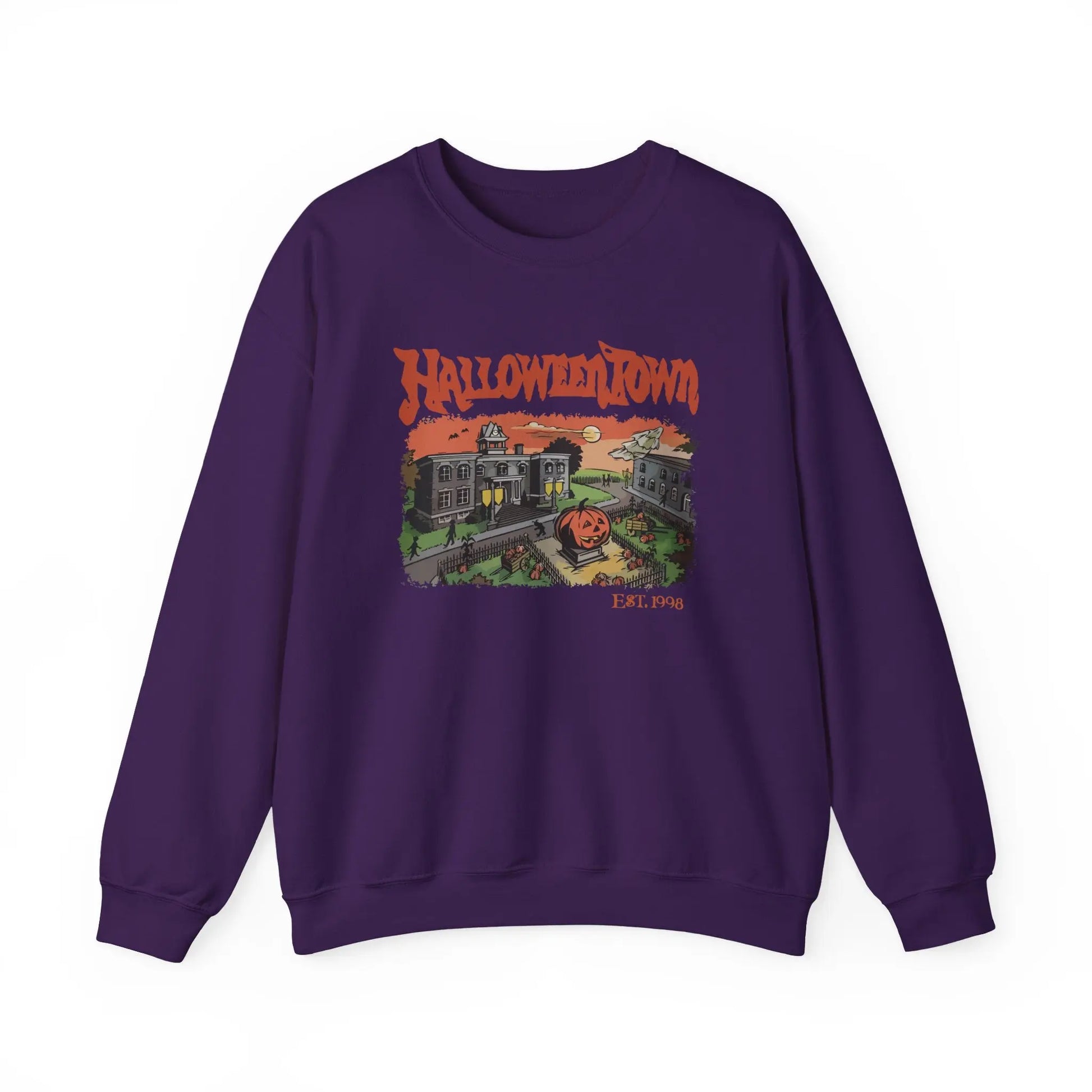 HalloweenTown Sweatshirt, Cozy Fall Sweatshirt, Spooky Vibes, Unisex Crewneck, Halloween Sweatshirt, Fall Sweater Printify