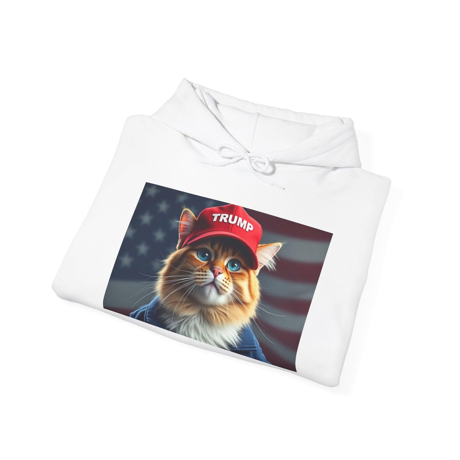 MAGA Cat Trump Hat Unisex Heavy Blend™ Hooded Sweatshirt - Galvaleos Galvaleos Galvaleos Navy / S Printify Hoodie MAGA Cat Trump Hat Unisex Heavy Blend™ Hooded Sweatshirt