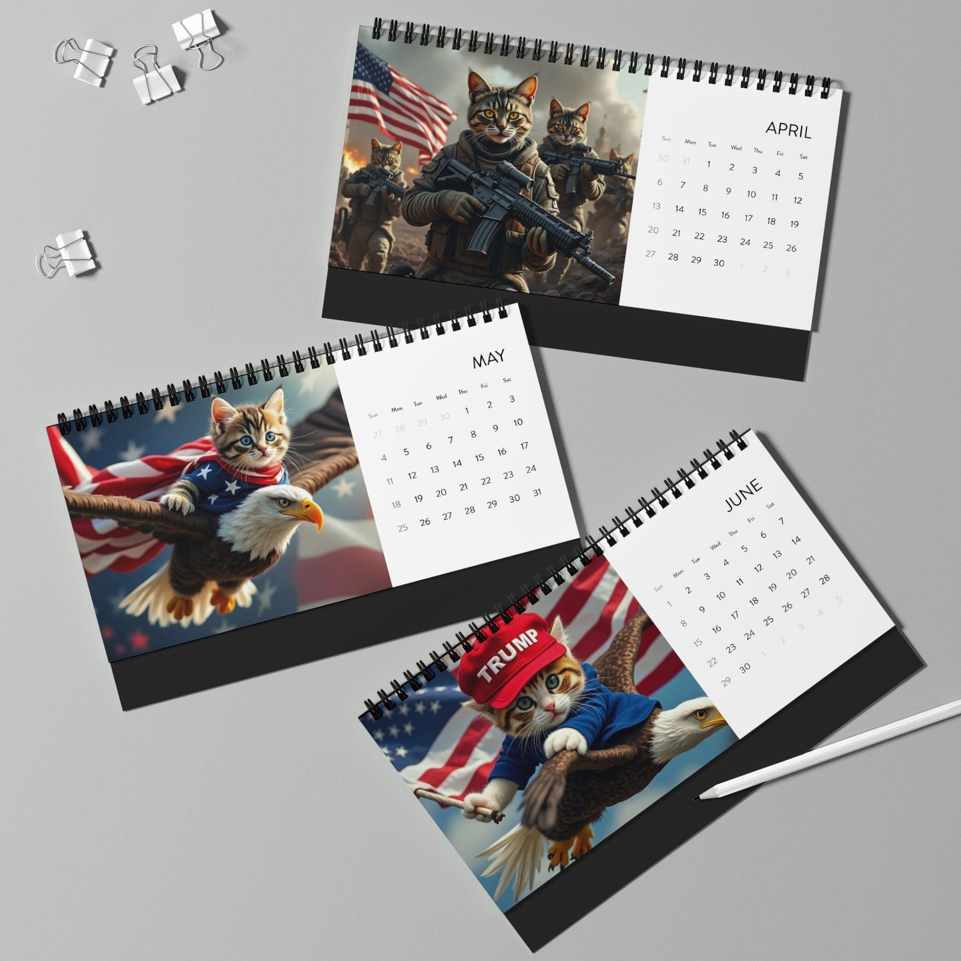 Garbage 2025 Trump Calendar, Cat Memes, Unique Trump Calendar, Office Calendar, Desk Calendar - Galvaleos Galvaleos Galvaleos 10" x 5" / Satin Printify Calendar Garbage 2025 Trump Calendar, Cat Memes, Unique Trump Calendar, Office Calendar, Desk Calendar