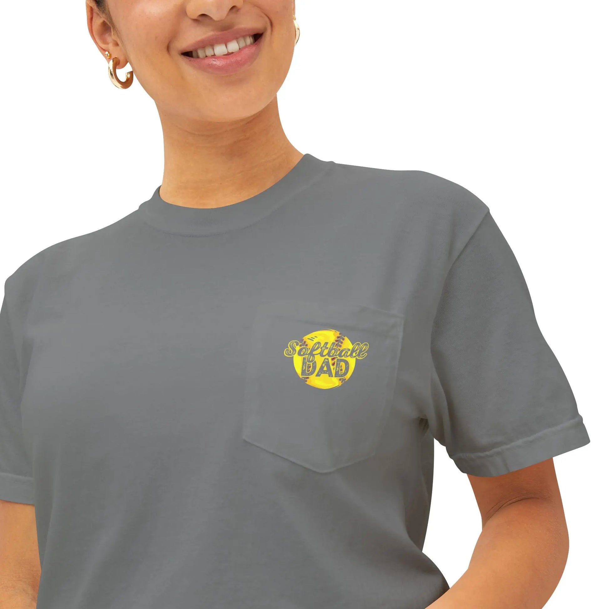 Softball Dad Pocket T-Shirt, Unisex Athletic Tee, Fun Gift for Sports Lovers, Father's Day Shirt, Casual Everyday Wear Printify