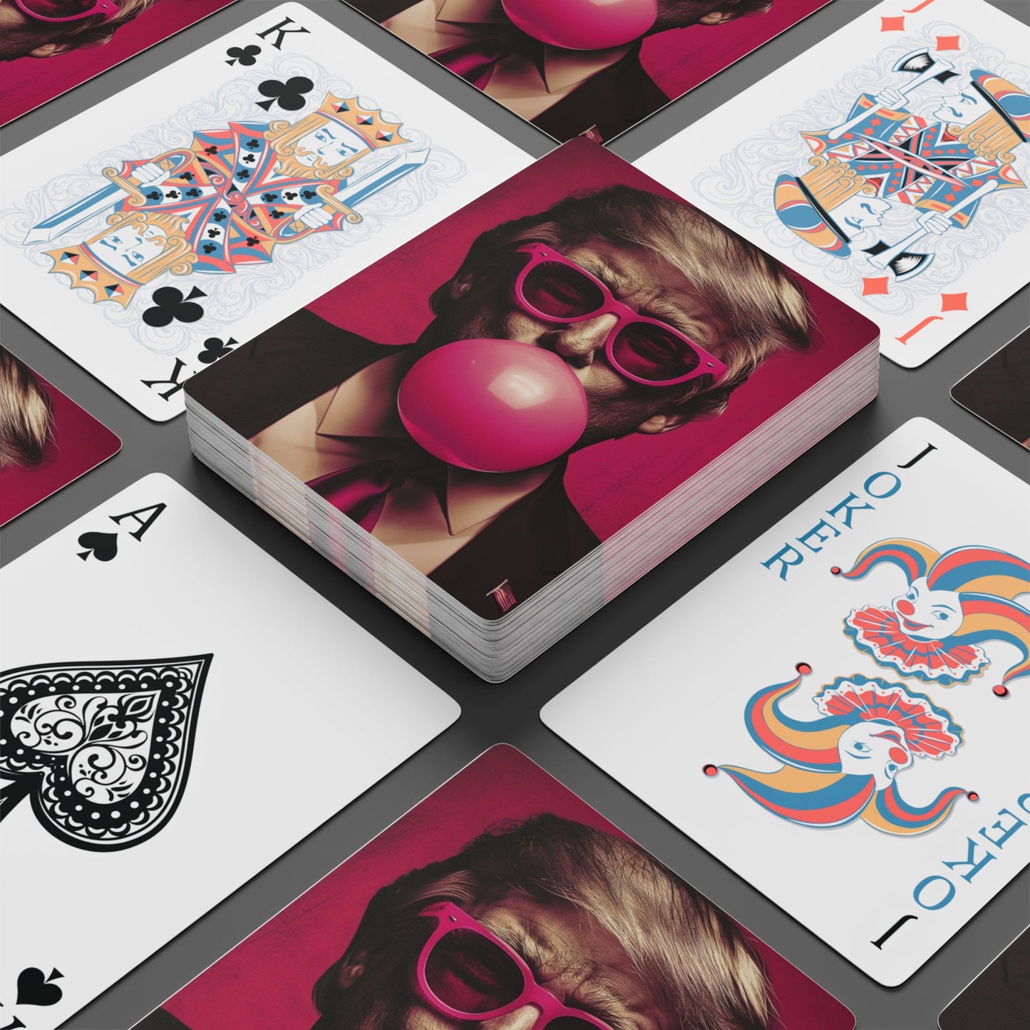 Donald Trump Pink Bubble Gum Playing Cards