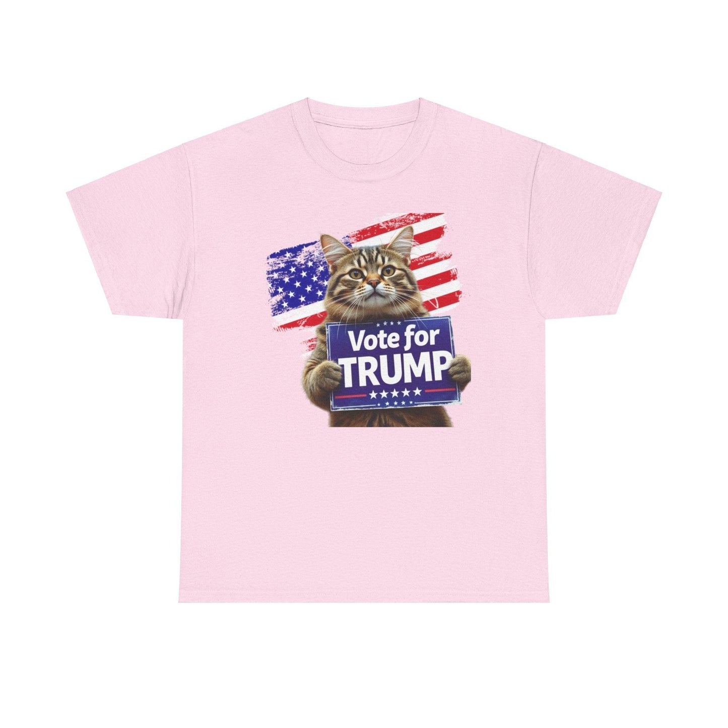 Vote for Trump 2024 Cats Stand with Trump Unisex Tshirt - Galvaleos Galvaleos Galvaleos Ash / S Printify T-Shirt Vote for Trump 2024 Cats Stand with Trump Unisex Tshirt