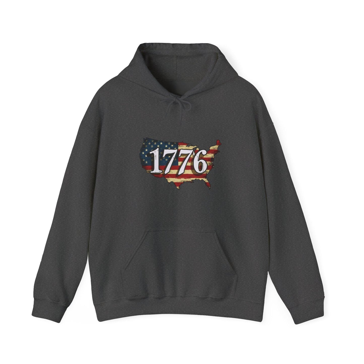 1776 Military Cats Hoodie, USA, Patriotic, American Independence Day Gift, Veterans Day Apparel - Galvaleos Galvaleos Galvaleos Dark Heather / S Printify Hoodie 1776 Military Cats Hoodie, USA, Patriotic, American Independence Day Gift, Veterans Day Apparel