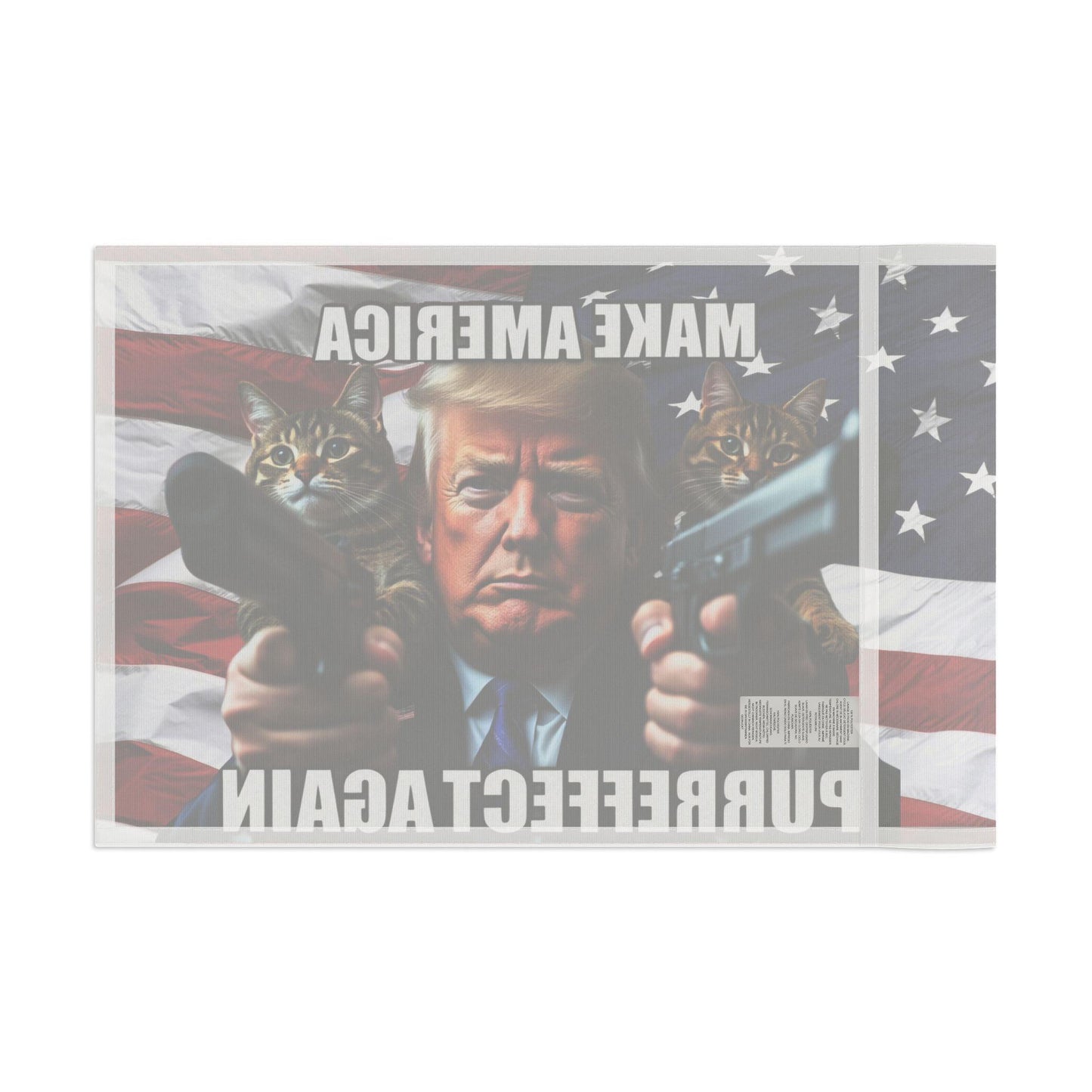 Trump Cat American Flag, Make America Purrfect Again, Patriotic, USA - Galvaleos Galvaleos Galvaleos 18" x 12" Printify Home Decor Trump Cat American Flag, Make America Purrfect Again, Patriotic, USA