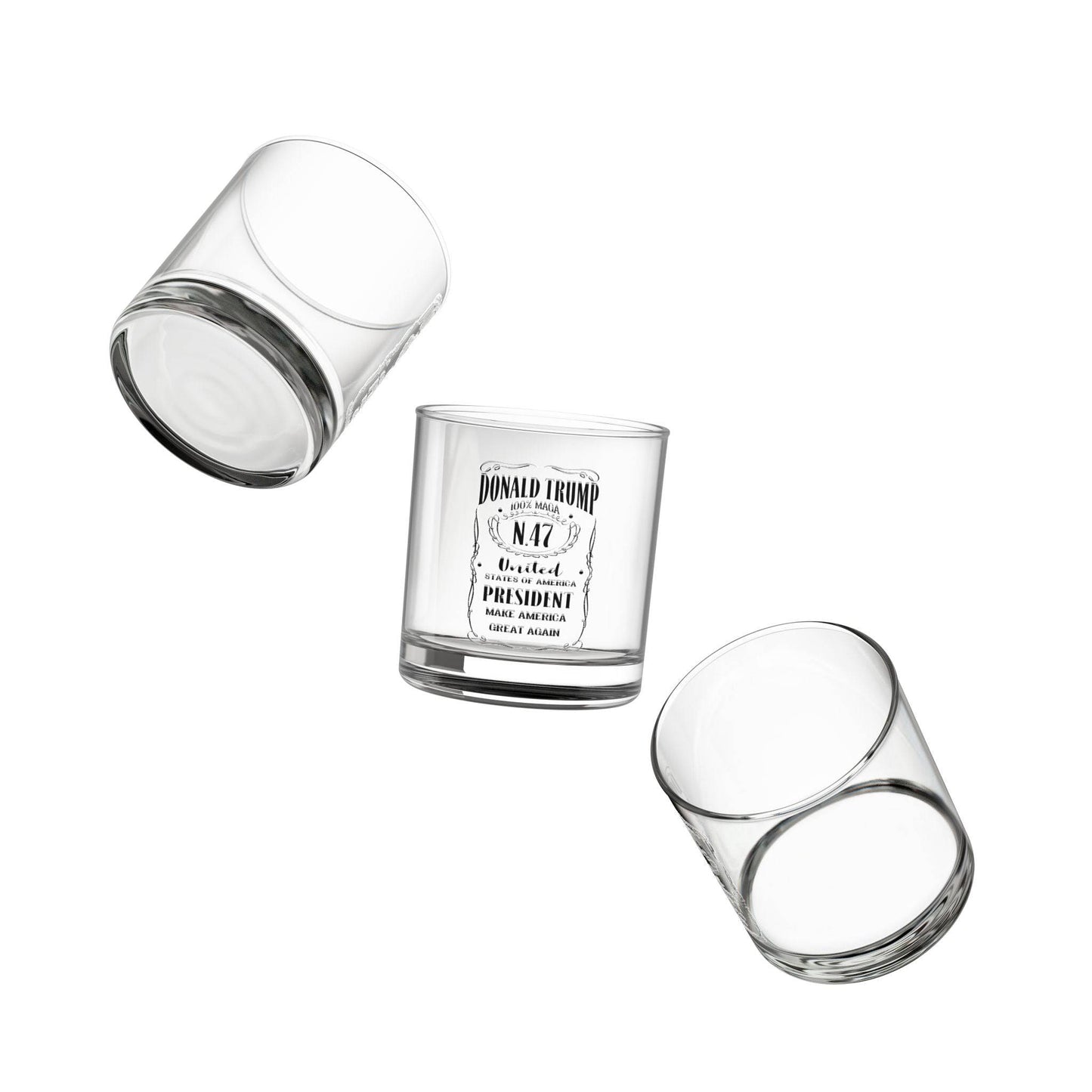 Trump Rocks Glass, Jack Daniels theme - Whiskey Glass