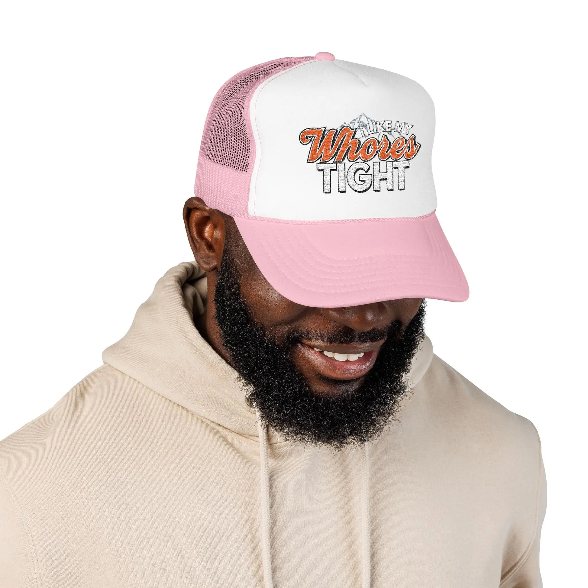 I Like My Wh*res Tight Embroidered Trucker Hat, Funny Adult Humor Cap Printify