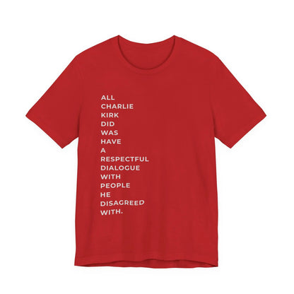 American Patriot Charlie Kirk Shirt, Unisex Tee for Rip Charlie Kirk Supporters, Political Activist Gift, Red White Blue Tee, Conservative - Galvaleos