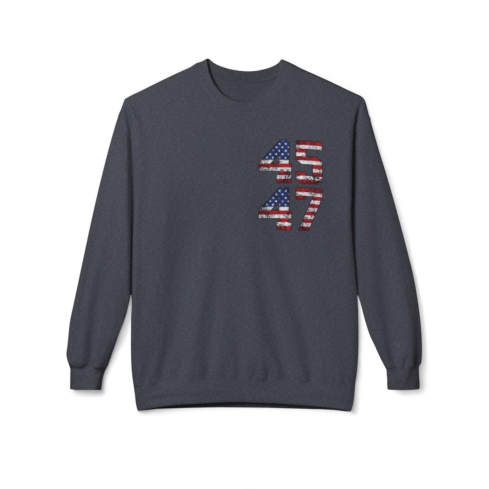 President Trump 45 47 Sweatshirt, More Coverage Than Verizon Sweatshirt, Trump Won, Landslide, soft style sweatshirt - Galvaleos Galvaleos Galvaleos Dark Heather / S Printify Sweatshirt President Trump 45 47 Sweatshirt, More Coverage Than Verizon Sweatshirt, Trump Won, Landslide, soft style sweatshirt