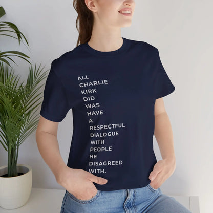 American Patriot Charlie Kirk Shirt, Unisex Tee for Rip Charlie Kirk Supporters, Political Activist Gift, Red White Blue Tee, Conservative - Galvaleos