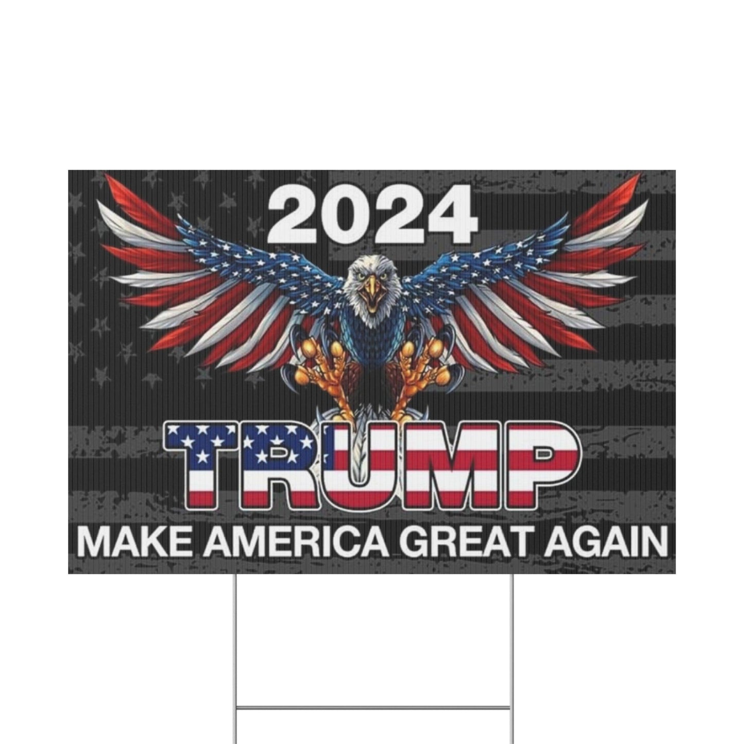 Yard Sign - MAKE AMERICA GREAT AGAIN trump - Galvaleos Galvaleos Galvaleos 18″ x 12″ (Horizontal) Printify Home Decor Yard Sign - MAKE AMERICA GREAT AGAIN trump