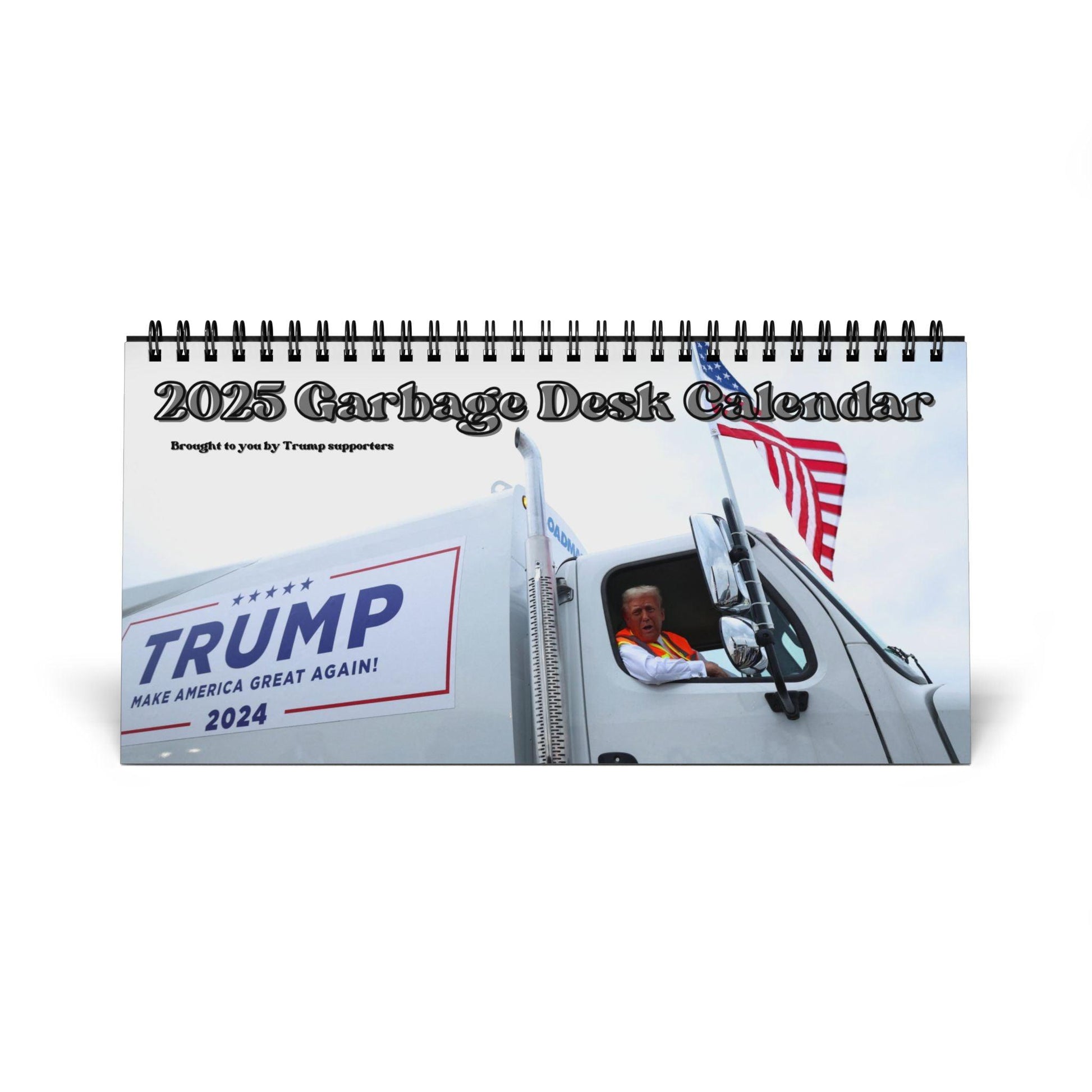 Garbage 2025 Trump Calendar, Cat Memes, Unique Trump Calendar, Office Calendar, Desk Calendar - Galvaleos Galvaleos Galvaleos 10" x 5" / Satin Printify Calendar Garbage 2025 Trump Calendar, Cat Memes, Unique Trump Calendar, Office Calendar, Desk Calendar